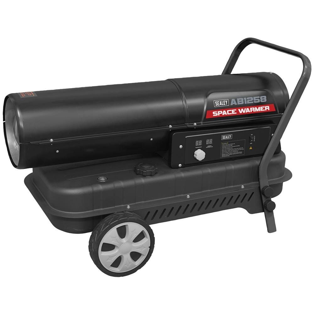 Sealey AB1258 Space Warmer® Kerosene/Diesel Heater 135 000Btu/Hr With Wheels - Image 1