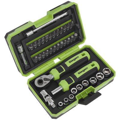 Siegen 38 Piece 1/4" Drive Socket and Bit Set 1/4"