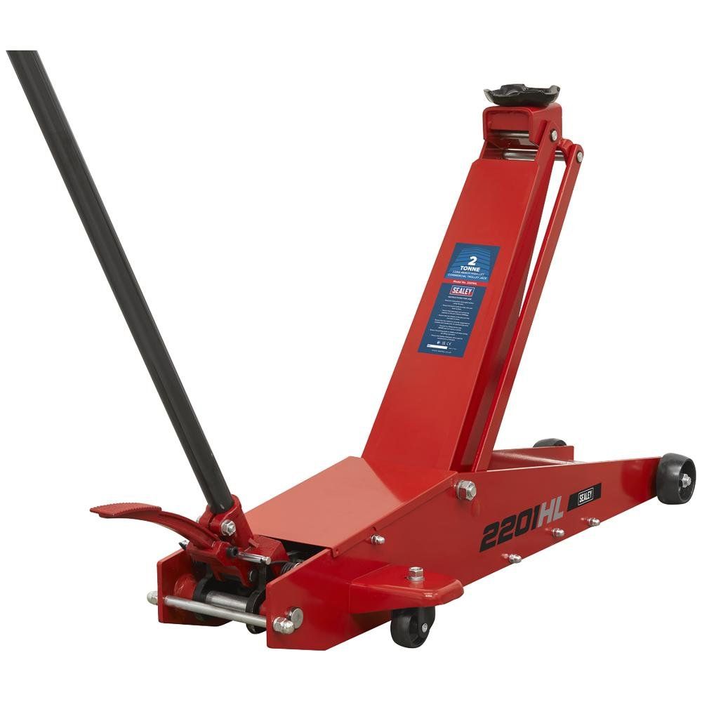 Sealey 2201HL Trolley Jack 2 Tonne Long Reach High Lift Commercial - Image 1