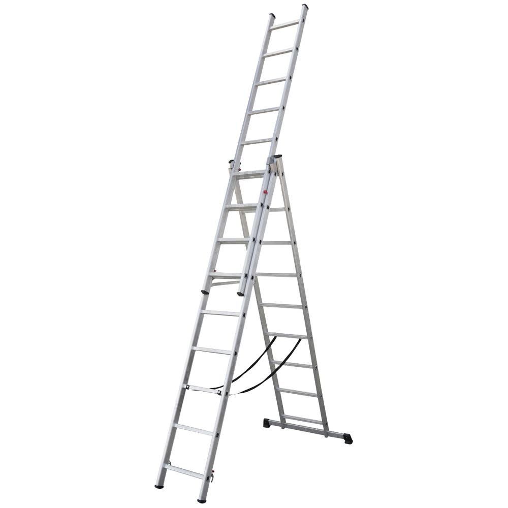 Sealey ACL3 Aluminium Extension Combination Ladder 3X9 En 131 - Image 1