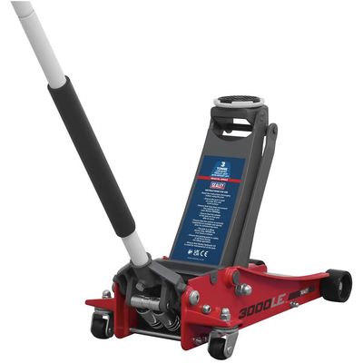 Sealey 3000LE Trolley Jack 3 Tonne Low Profile Rocket Lift Red