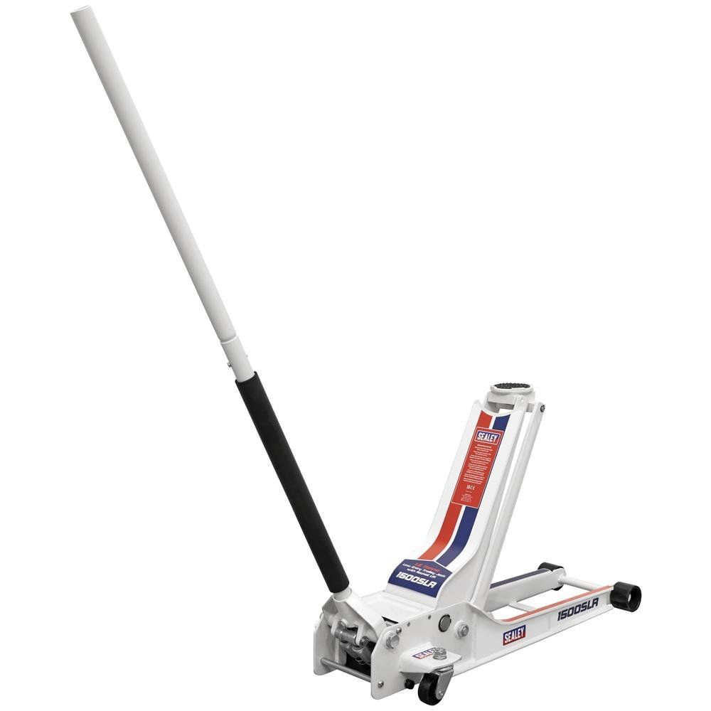 Sealey 1500SLR Trolley Jack 1.5 Tonne Low Profile Rocket Lift - Image 1