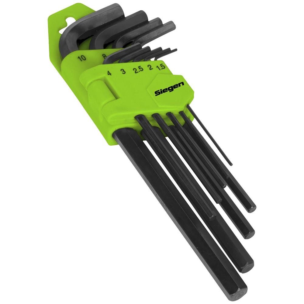 Siegen 9 Piece Long Hex Key Set Metric - Image 1