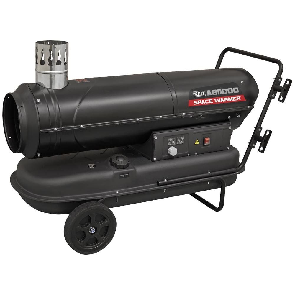 Sealey ABI1000 Indirect Space Warmer® Kerosene/Diesel Heater 102 000Btu/Hr With Wheels - Image 1