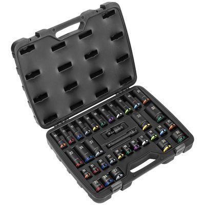 Sealey 34 Piece 1/2" Drive Colour Coded Impact Socket Set 1/2"