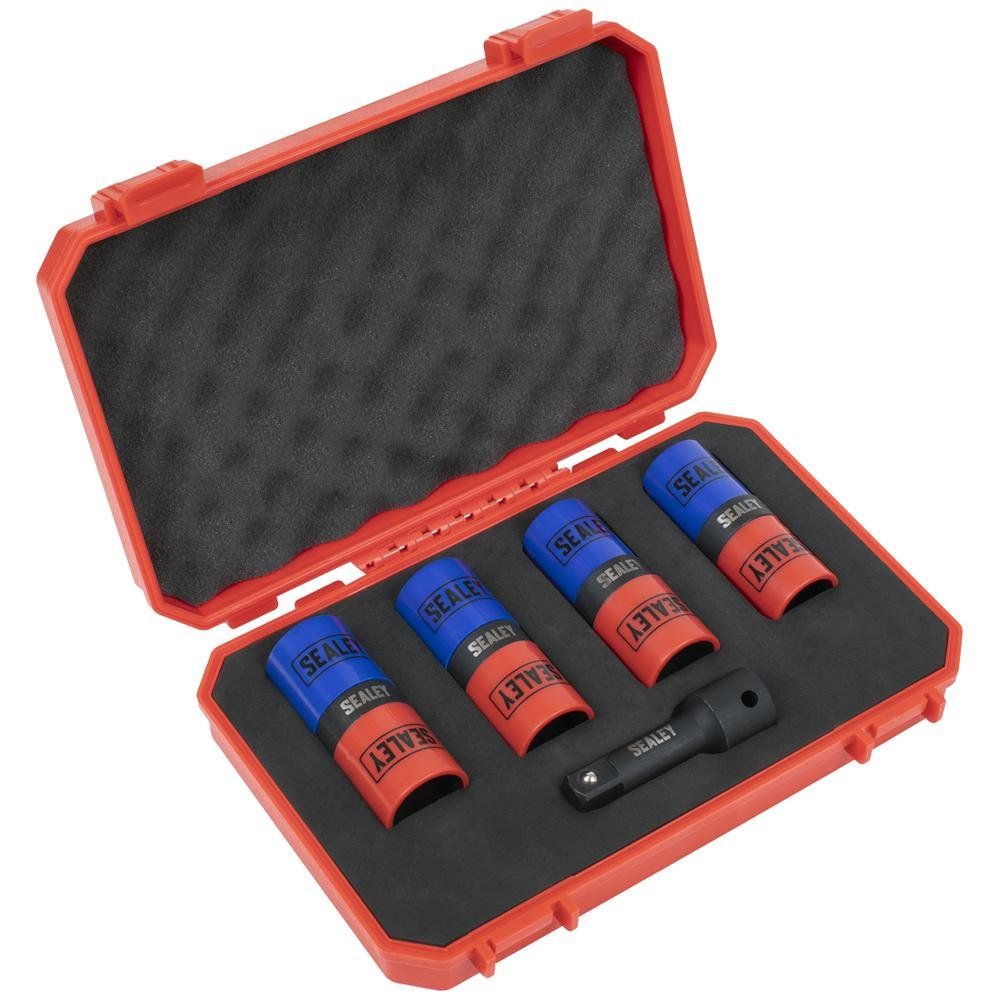 Sealey 5 Piece 1/2" Drive Double Ended Alloy Wheel Impact Socket Set 1/2" - Image 1