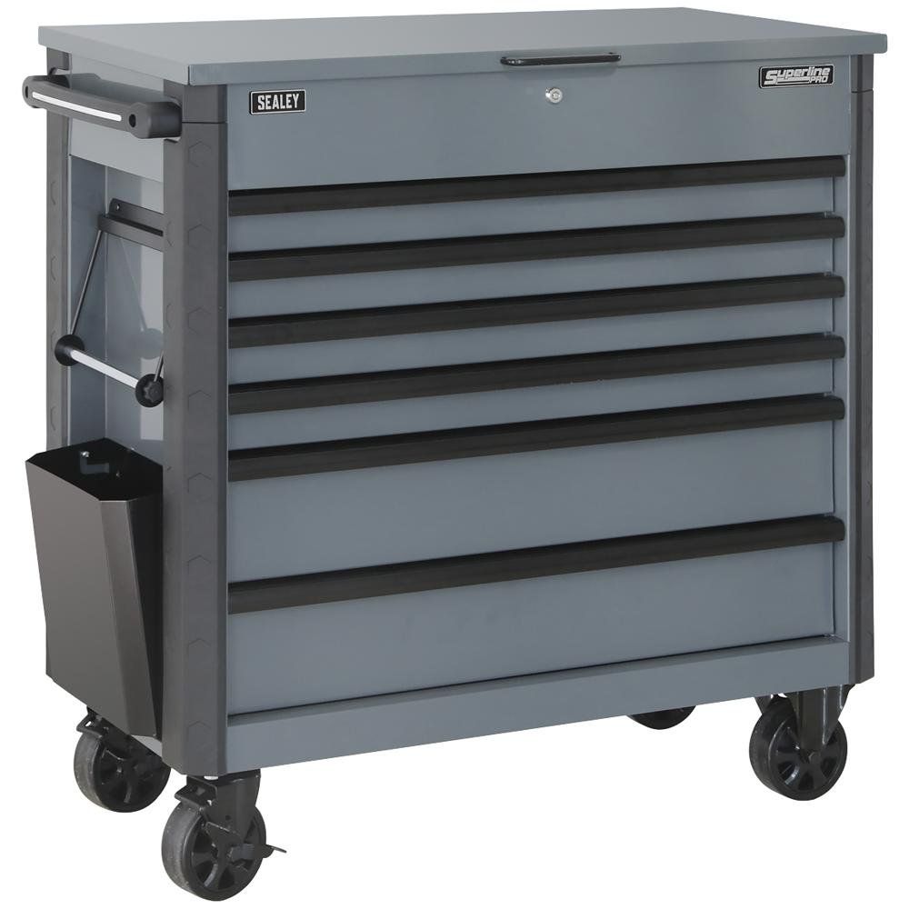 Sealey 6 Drawer Ball Bearing Slide Tool Roller Cabinet Green - Image 1