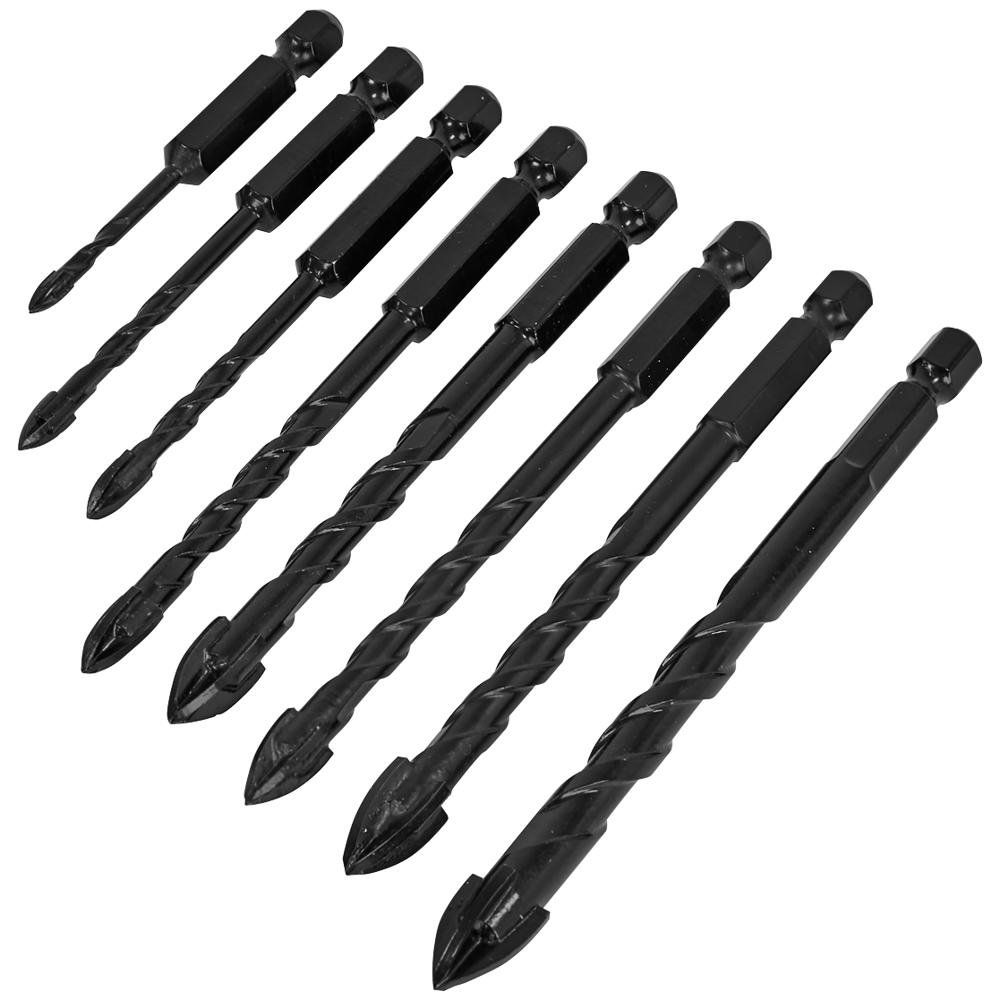 Sealey 8 Piece Hex Shank Tile and Glass Drill Bit Set - Image 1