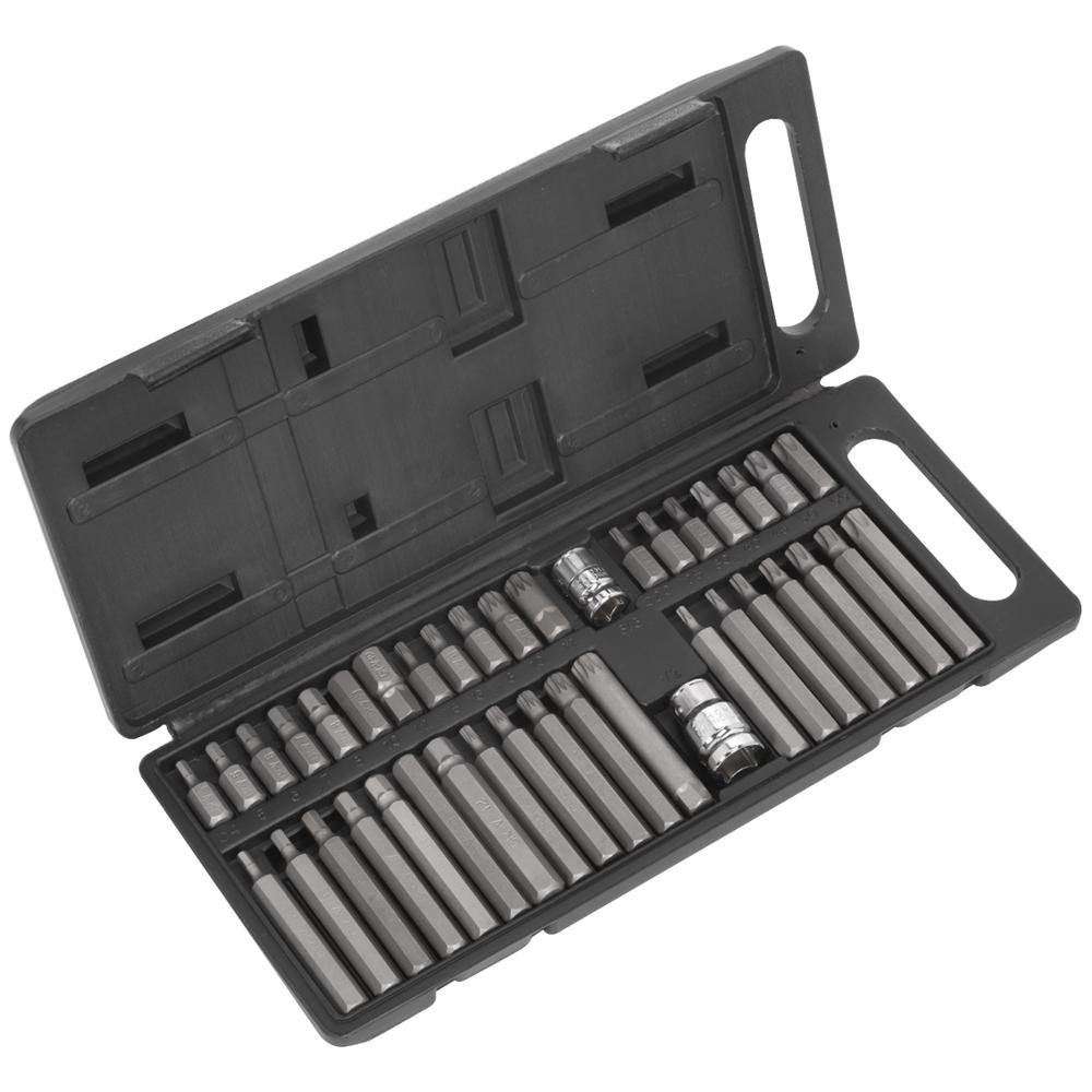 Siegen 40 Piece 3/8" and 1/2" Drive Torx, Spline and Hexagon Bit Set - Image 1
