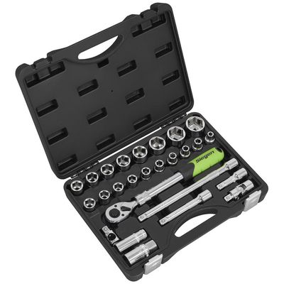 Siegen 26 Piece 1/2" Drive Socket Set with Extendable Ratchet 1/2"