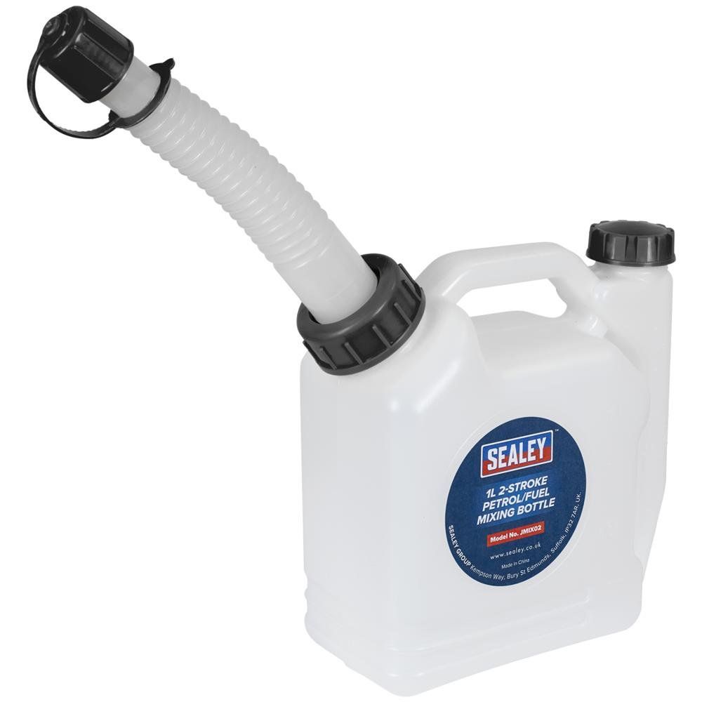 Sealey 2 Stroke Fuel Mixing Bottle and Flexible Spout 1l - Image 1
