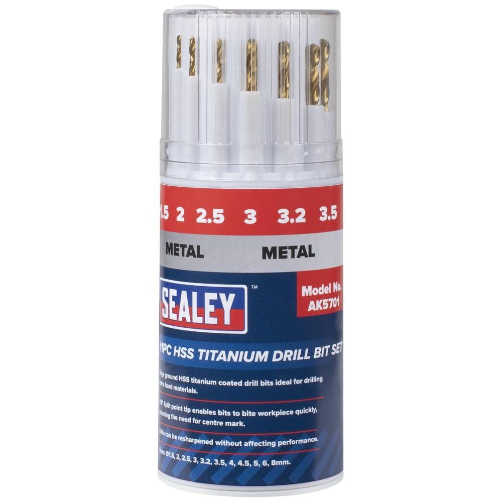 Sealey 11 Piece HSS Titanium Drill Bit Set - Image 1
