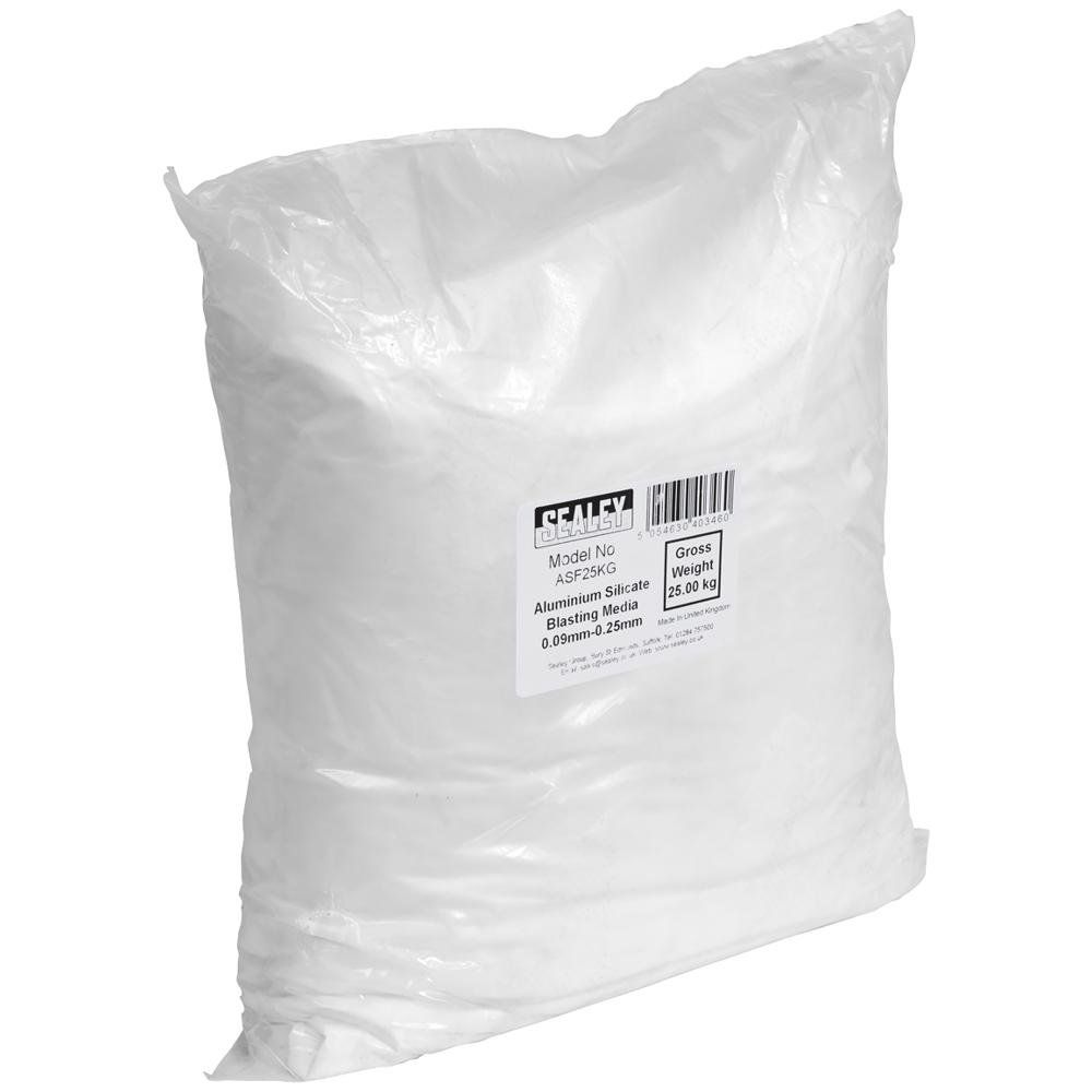 Sealey Aluminium Silicate Blasting Media 0.09mm - 0.25mm 25kg - Image 1