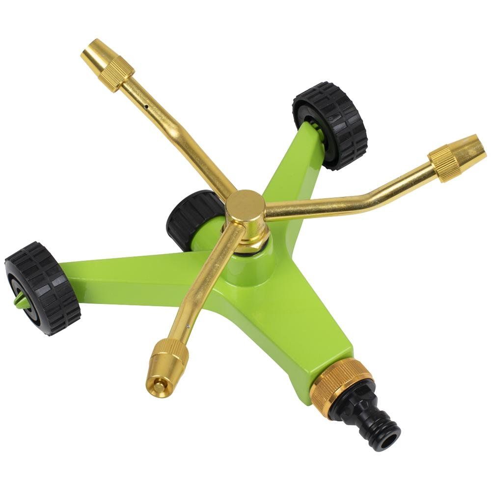 Sealey 3 Arm Brass Garden Sprinkler on Wheels - Image 1
