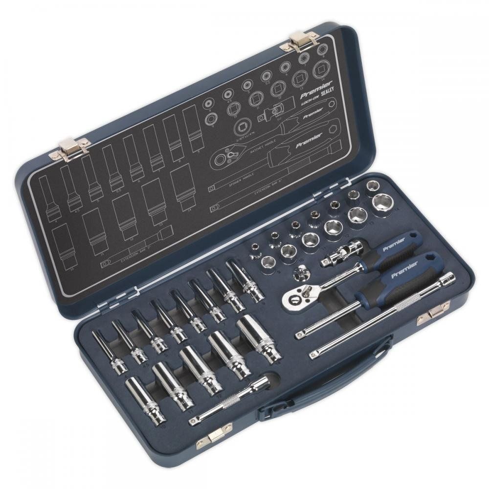 Sealey 32 Piece 1/4" Drive Socket Set - Image 1