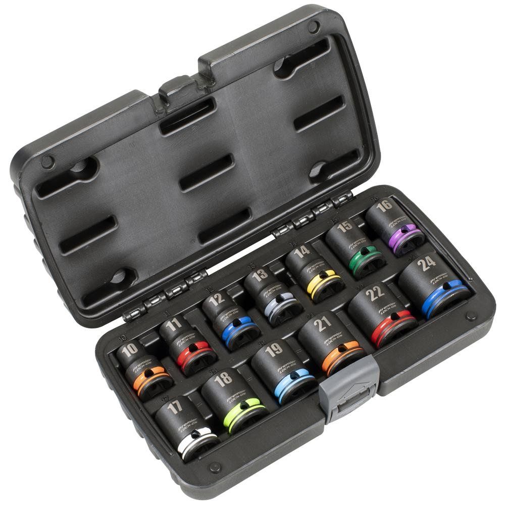 Sealey 13 Piece 1/2" Drive Lock On Impact Socket Set 1/2" - Image 1