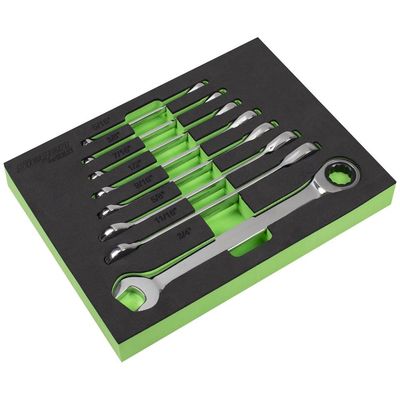 Siegen 8 Piece Ratchet Combination Spanner Set Imperial