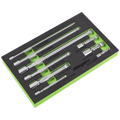 Siegen 9 Piece Combination Drive Socket Extension Bar Set Combination