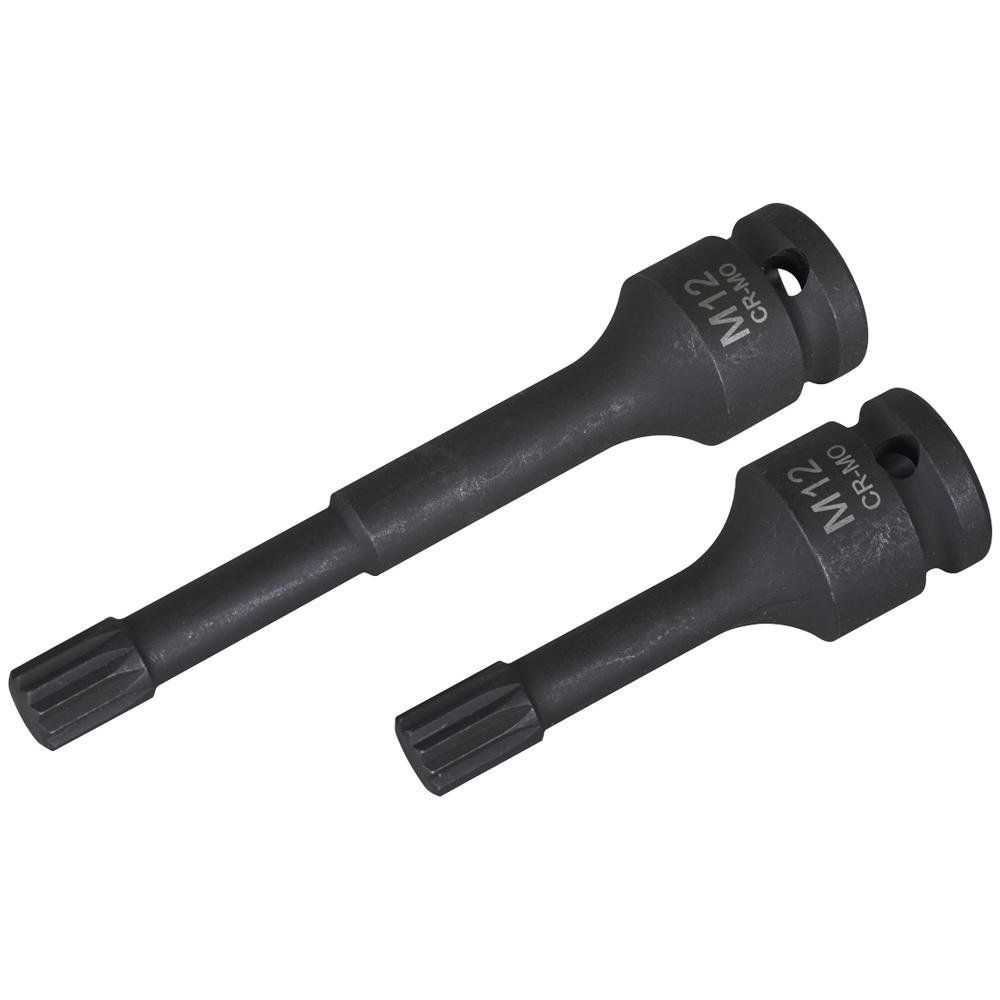 Sealey 2 Piece 1/2" Drive M12 Wheel Bearing Hub Spline Socket Bit Set for VAG Vehices 1/2" - Image 1