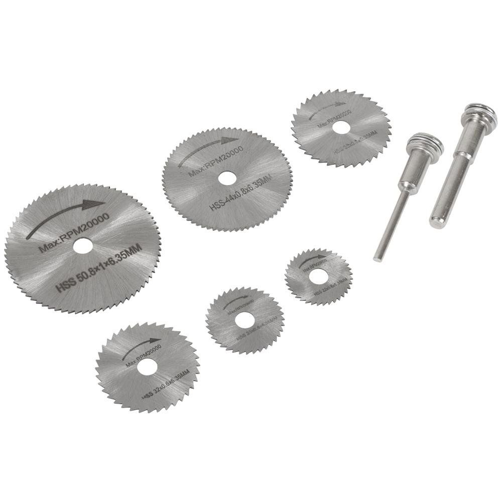 Sealey 8 Piece Mini Circular Saw Blade Set for Drill Chucks - Image 1