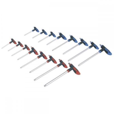 Sealey 16 Piece T Handle Torx and Hexagon Allen Key Set