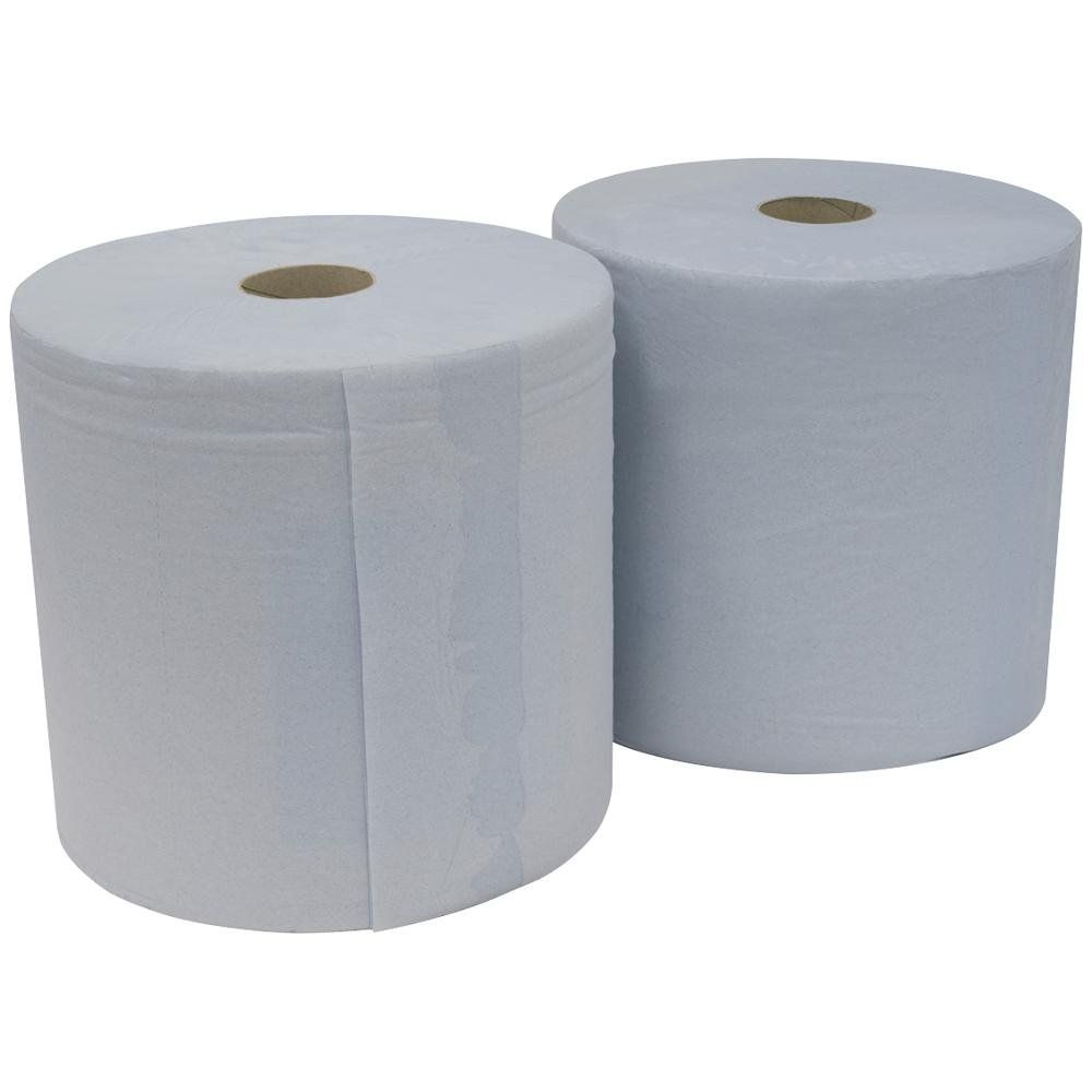 Sealey Large 2 Ply Blue Roll Paper Wipes Pack of 2 - Image 1