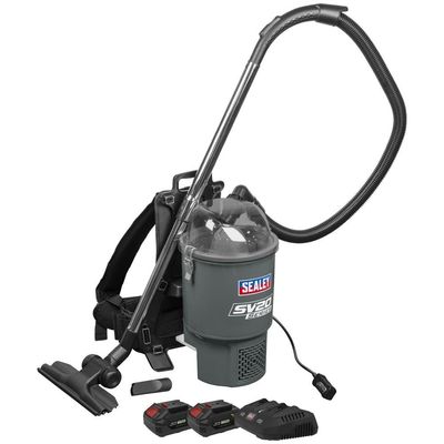 Sealey CP40VBV 40v SV20 Cordless Backpack Vacuum Cleaner 2 x 4ah Li-ion Battery Charger