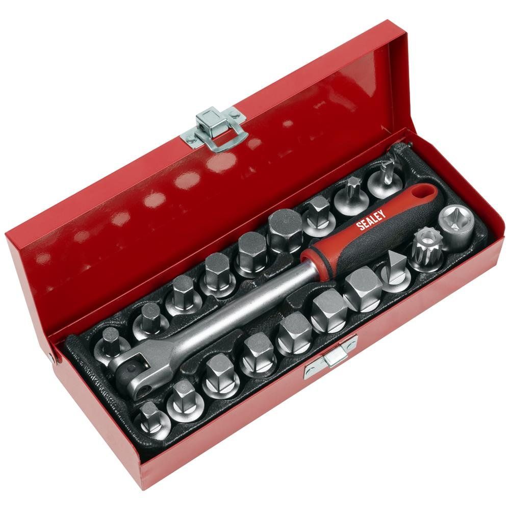 Sealey 20 Piece 3/8" Drive Oil Drain Plug Key Set 3/8" - Image 1