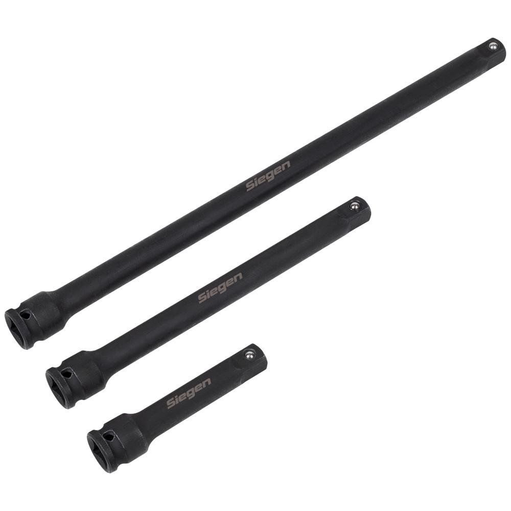 Siegen 3 Piece 3/8" Drive Impact Socket Extension Bar Set 3/8" - Image 1