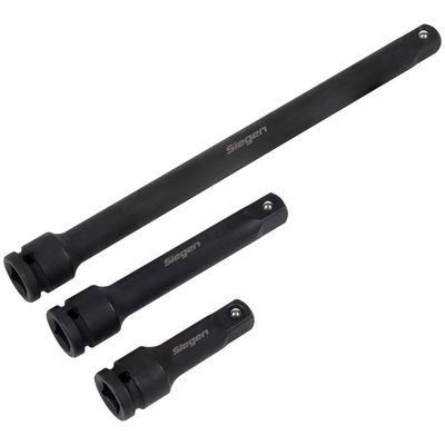 Siegen 3 Piece 1/2" Drive Impact Socket Extension Bar Set 1/2"