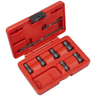 Sealey 8 Piece 1/4" Drive Bi Hexagon Flip Socket Set Metric and Imperial