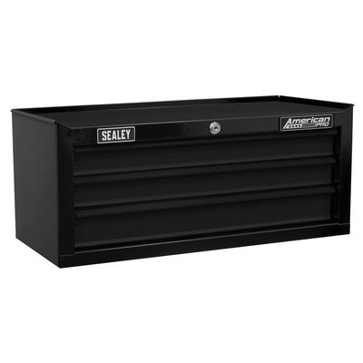 American Pro ® Mid-Box Tool Chest 3 Drawer - Black