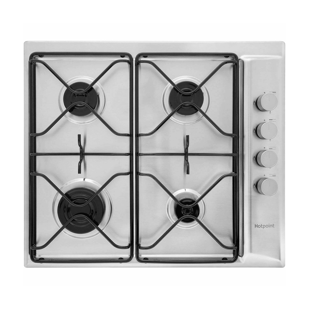 Hotpoint PAN642IXH 58cm 4 Burner Gas Hob - Stainless Steel - Image 1