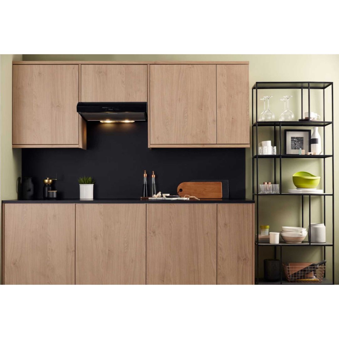 Hotpoint PSLMO65FLSK 60cm Visor Cooker Hood - Black - Image 1