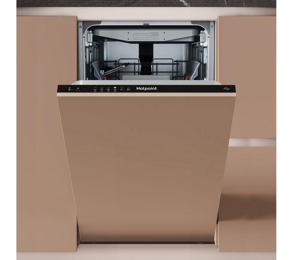 Hotpoint ActiveDry Integrated Slimline Dishwasher - Black control panel - Image 1