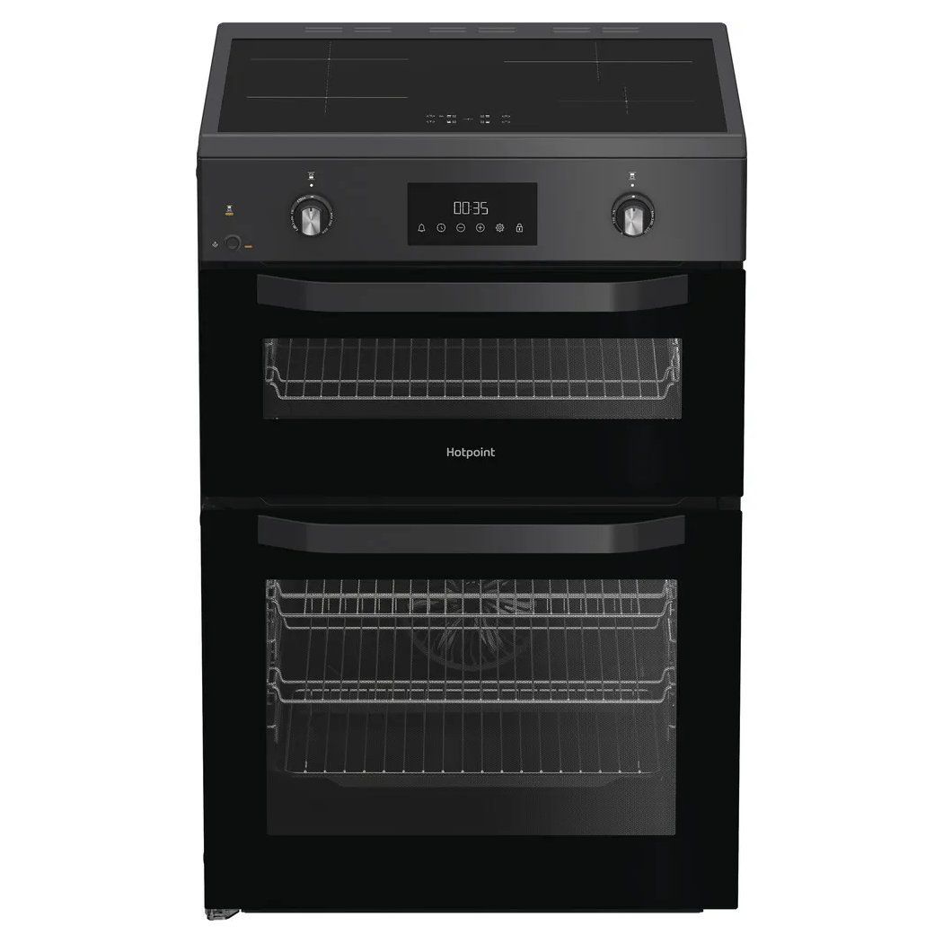 HOTPOINT HDE6IDC2SA 60 cm Electric Induction Cooker - Anthracite, Silver/Grey,Black - Image 1