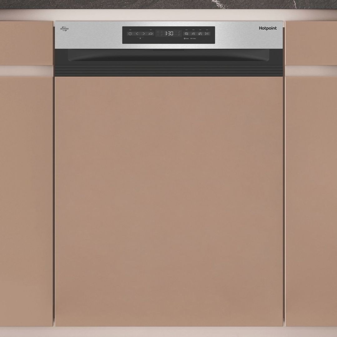 Hotpoint Semi-Integrated Dishwasher Silver 15 Place Maxi Space ActiveDry H5PC15M6UK - Image 1