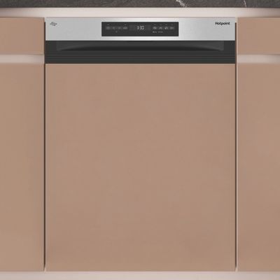 Hotpoint Semi-Integrated Dishwasher Silver 15 Place Maxi Space ActiveDry H5PC15M6UK