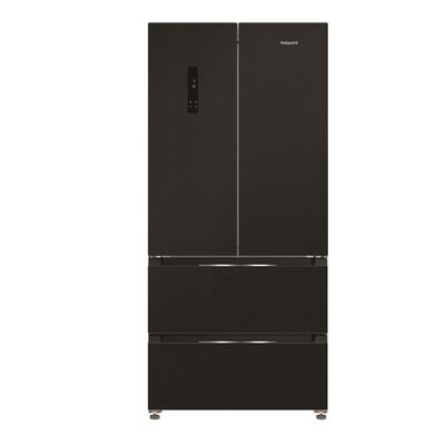 HOTPOINT HPG2 6513 XK5E American-Style Fridge Freezer - Black, Black