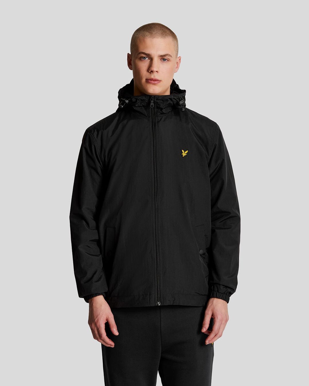 Lyle & Scott Men's Zip Through Hooded Jacket in Jet Black - Image 1