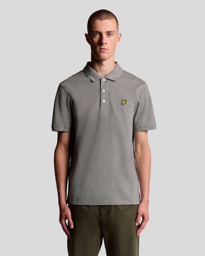 Lyle & Scott Men's Cotton Polo Shirt in Mid Grey Marl