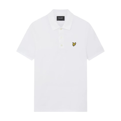 Lyle & Scott Men's Cotton Polo Shirt in White - Thumbnail 2