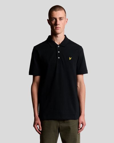Lyle & Scott Men's Cotton Polo Shirt in Jet Black