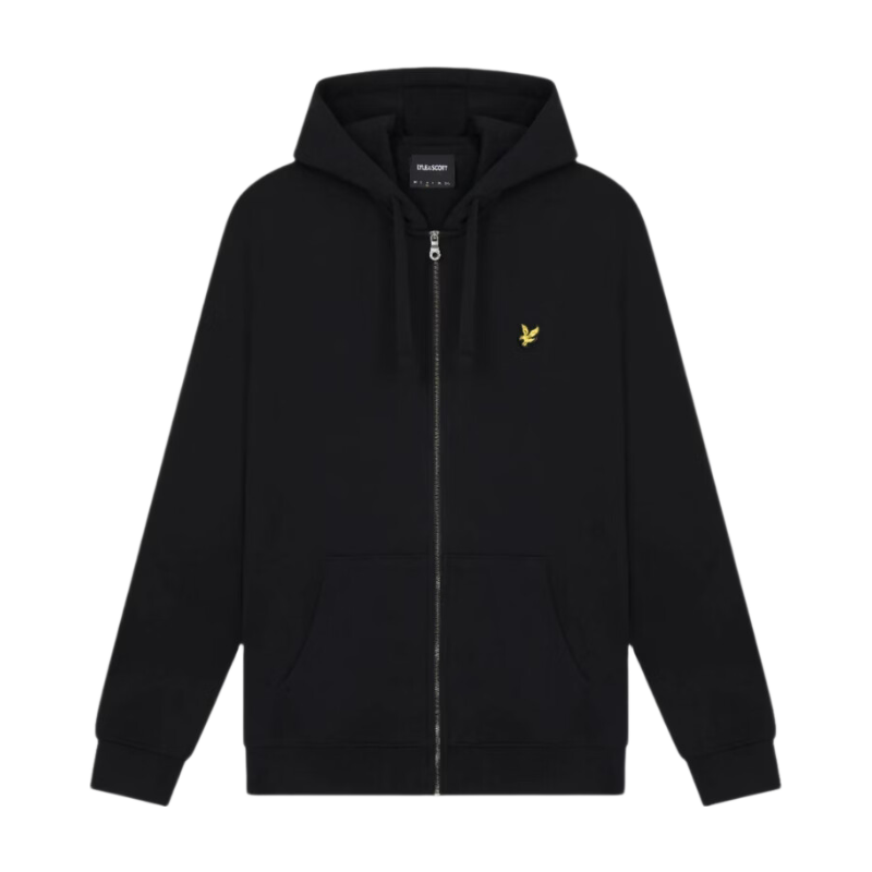 Lyle & Scott Men's Loopback Cotton Fit Full Zip Hoodie in Jet Black - Image 1