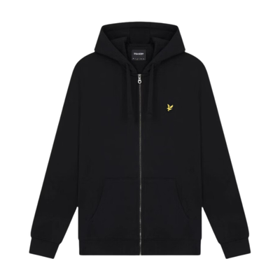 Lyle & Scott Men's Loopback Cotton Fit Full Zip Hoodie in Jet Black