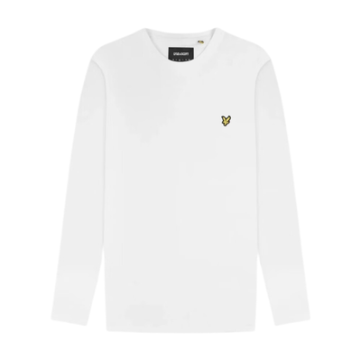 Lyle & Scott Men's Long Sleeve Cotton T-Shirt in White - Thumbnail 2