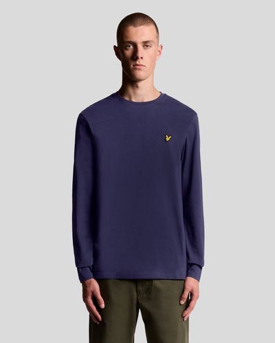 Lyle & Scott Men's Long Sleeve Cotton T-Shirt in Navy