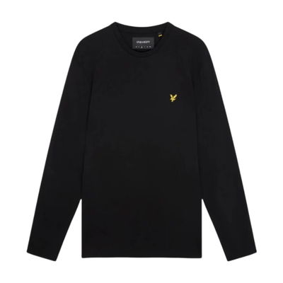 Lyle & Scott Men's Long Sleeve Cotton T-Shirt in Jet Black - Thumbnail 2