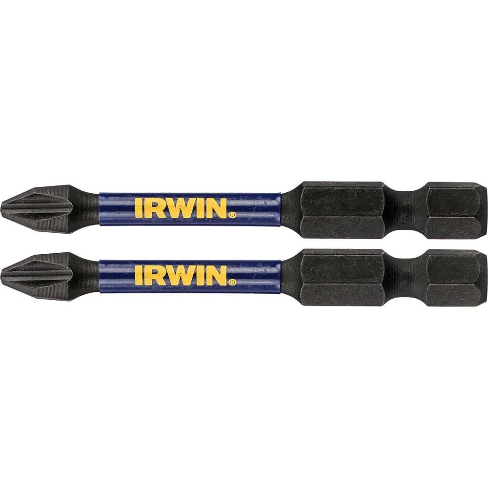 Irwin Impact Pro Performance Phillips Screwdriver Bits PH2 57mm Pack of 2 - Image 1