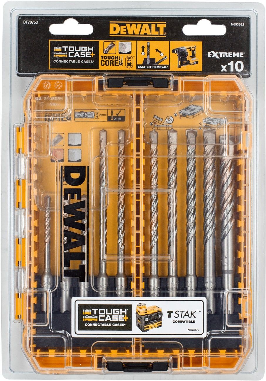 Dewalt DT70753-QZ Sds Plus Extreme 2® Drill Bit Set 10 Piece - Image 1